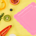 10032 Square Plastic Dinner Plate Snacks  Breakfast Restaurant Serving Trays Home School Coffee Hotel Kitchen Office (8 Pcs Set) - Shop Gharse