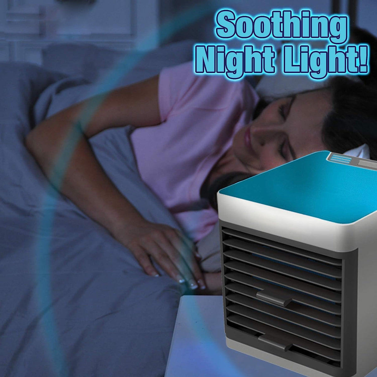 1464 Mini Portable Air Cooler Personal Space Cooler Easy To Fill Water And Mood Led Light And Portable Air Conditioner Device Cool Any Space Like Home Office - Shop Gharse