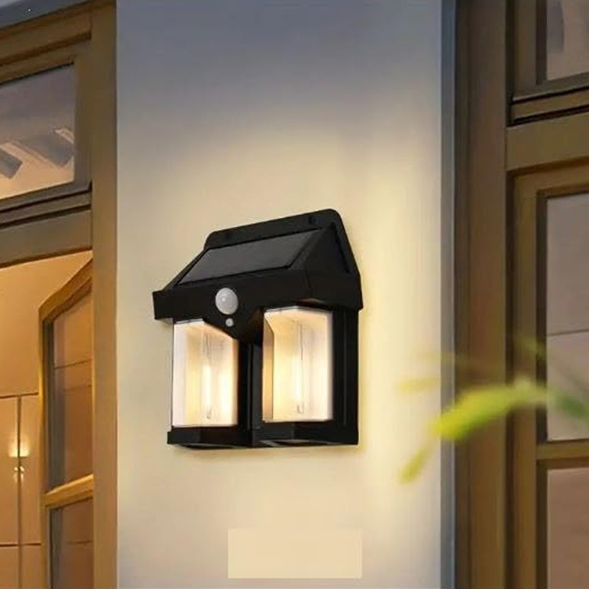 12585 Outdoor Solar Wall Lamp Outdoor Waterproof High Quality Lamp Induction Garden Lamp Garden Villa Night Lamp Double Lamp Light (1 Pc) - Shop Gharse