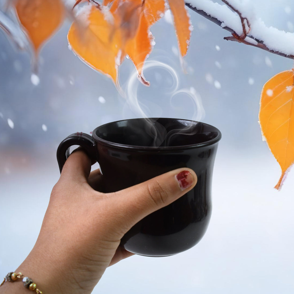 Premium Plastic Coffee  Tea Cups  Mug With Handle (1 Pc  With Color Box  Mix Color) - Shop Gharse
