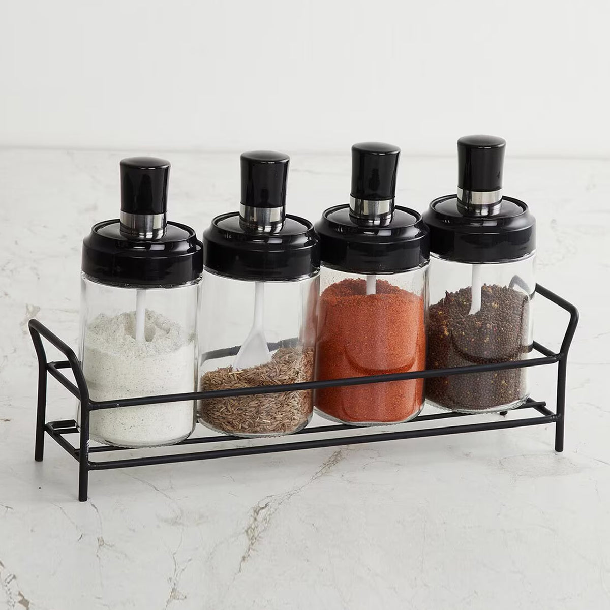 10011 Transparent Glassoil Dispenser 500 Ml Bottle Set Of 2 Spice Jar 250 Ml Set Of 3 Oil Bottle For Kitchen Oil  Vinegar Storage Glass Bottle Glass Container For Spice Masala (5 Pcs Set) - Shop Gharse