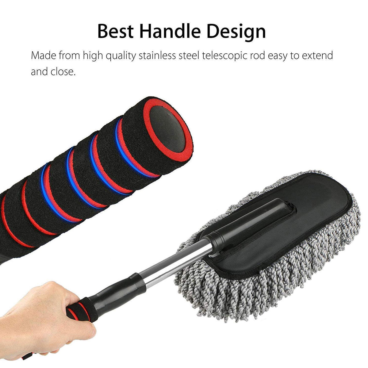 4749 Car Duster Long Retractablesoftnon-sliphandle Multipurpose Microfiber Wash Brush Vehicle Interior And Exterior Cleaning Kit With For Car Boats Or Home - Shop Gharse