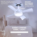 17845 Socket Fan Light Original - Cool Light Led  Ceiling Fans With Lights And Remote Control Replacement For Lightbulb - Bedroom Kitchen Living Room1000 Lumens  5000 Kelvins Cool Leds (Remote Battery Not Included) - Shop Gharse