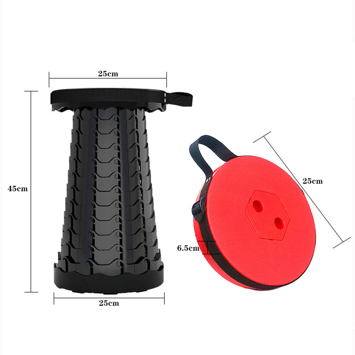 2169 Foldable Retractable Height Adjusting Stool Space Saving Telescopic Stool For Fishing Hiking Stool For Adults And Kids. - Shop Gharse