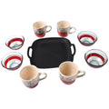 Healthy Choice Set Of 4pc Ceramic Cup And 4pc Glass Bowl With Plastic Plate (9 Pcs Set) - Shop Gharse