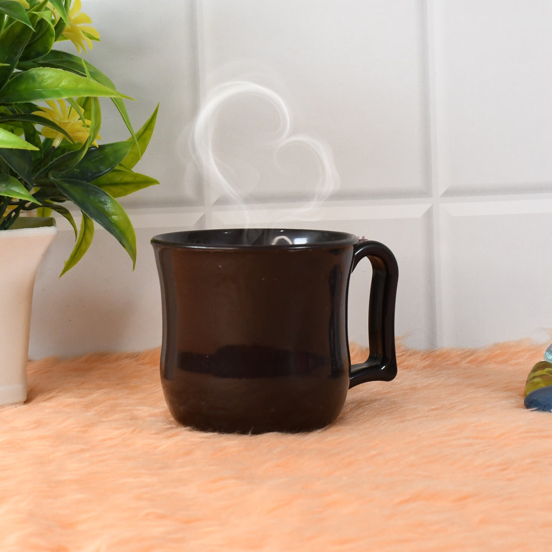 Premium Plastic Coffee  Tea Cups  Mug With Handle (1 Pc  With Color Box  Mix Color) - Shop Gharse
