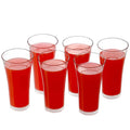 0630 Stylish Look Plastic Juicy Glass Transparent Glasses Set 300ml (6pcs) - Shop Gharse