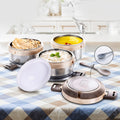 Ganesh Steko-3 Triple Layer Stainless Steel Insulated Lunch Box Set - Shop Gharse