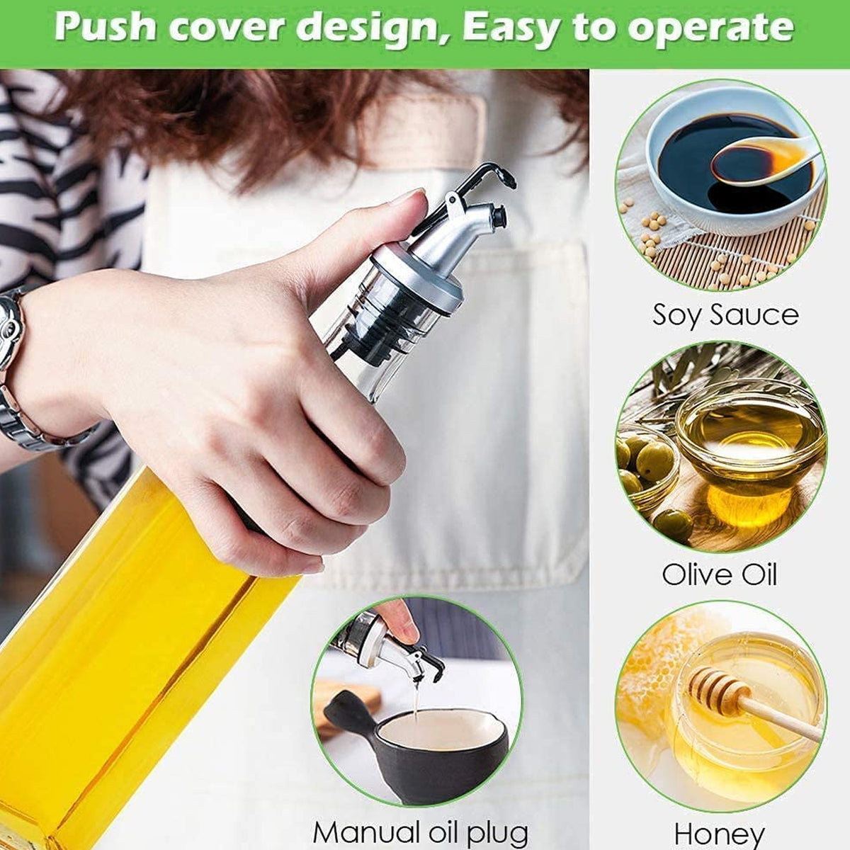 10011 Transparent Glassoil Dispenser 500 Ml Bottle Set Of 2 Spice Jar 250 Ml Set Of 3 Oil Bottle For Kitchen Oil  Vinegar Storage Glass Bottle Glass Container For Spice Masala (5 Pcs Set) - Shop Gharse