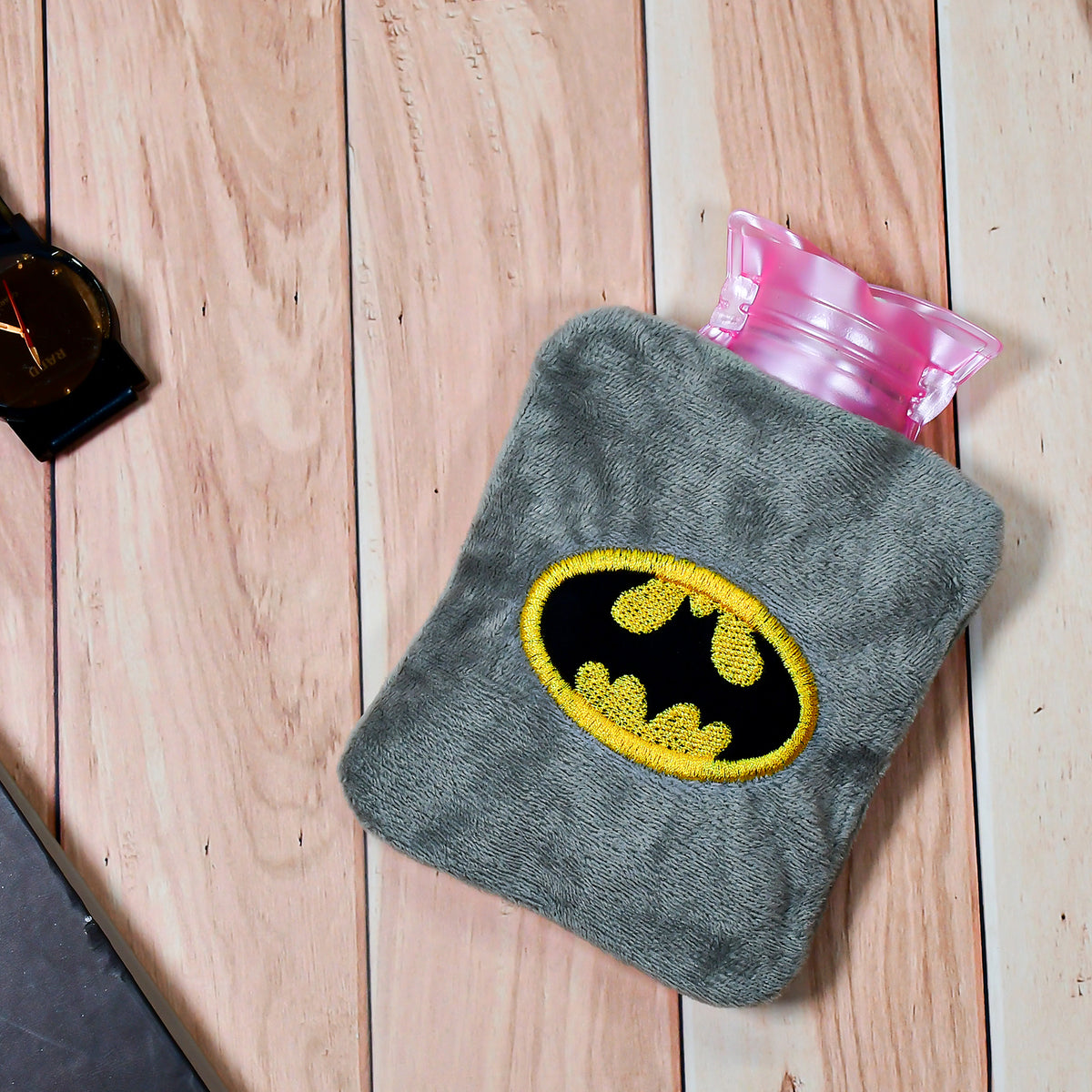 6505 Batman Small Hot Water Bag With Cover For Pain Relief Neck Shoulder Pain And Hand Feet Warmer Menstrual Cramps. - Shop Gharse
