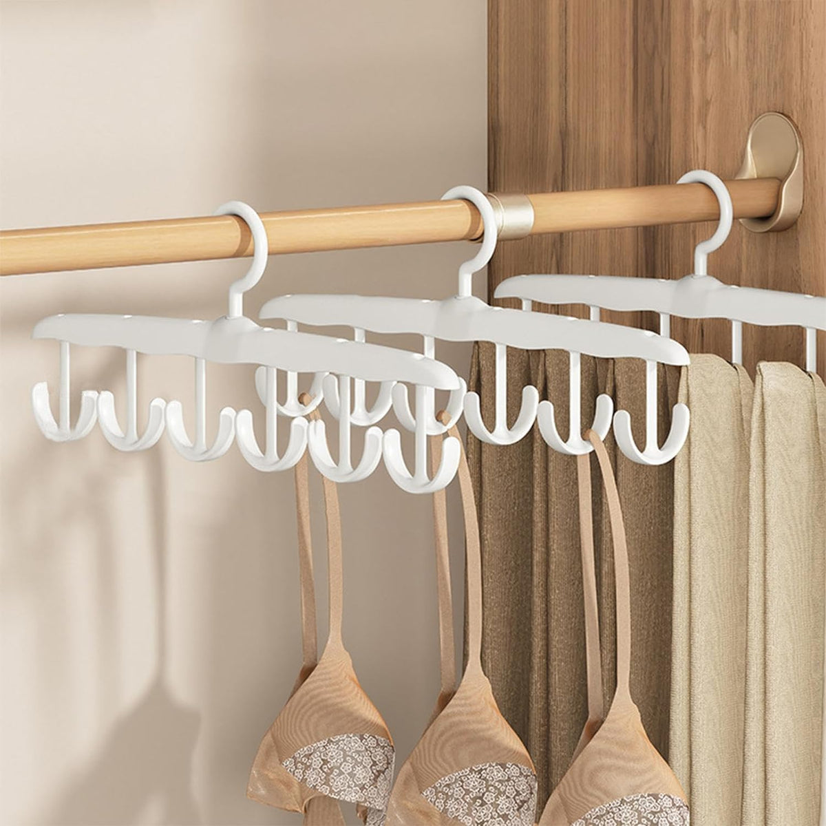 13948 Tank Top Hanger 12-hook Space Saving Hanger Capacity Rotatable Wood Space Saving Hanger Closet Organizers And Storage For Dorm  Apartment For Tank Top - Shop Gharse