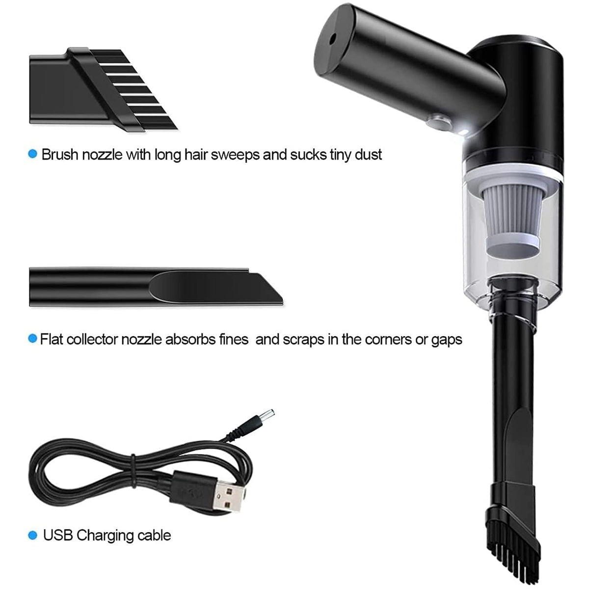 7370  Vacuum Cleaner Dust Collection  2 In 1 Car Vacuum Cleaner 120w High-power Handheld Wireless Vacuum Cleaner Home Car Dual-use Portable Usb Rechargeable - Shop Gharse