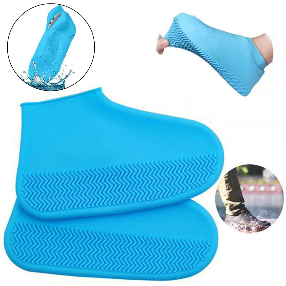 4867 Non-slip Silicone Rain Reusable Anti Skid Waterproof Fordable Boot Shoe Cover - Shop Gharse