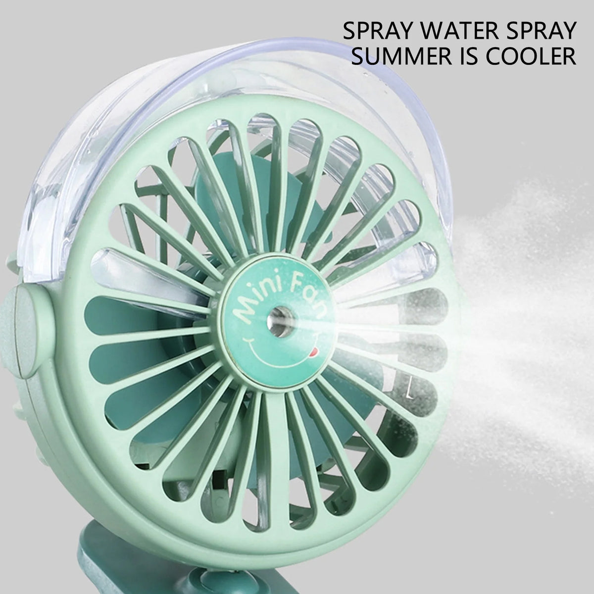 17930 Portable Clip-on Fan Battery Operated With Light  Spray Small Yet Powerful Usb Table Fan 3-speed Quiet Rechargeable Mini Desk Fan 360 Rotation Personal Cooling Fan For Home Office Camping - Shop Gharse