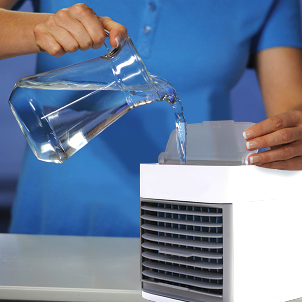 1464 Mini Portable Air Cooler Personal Space Cooler Easy To Fill Water And Mood Led Light And Portable Air Conditioner Device Cool Any Space Like Home Office - Shop Gharse