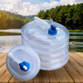 Outdoor Camping Collapsible Portable Water Container With Carry Handle Tap Valve Large Food Grade - Shop Gharse
