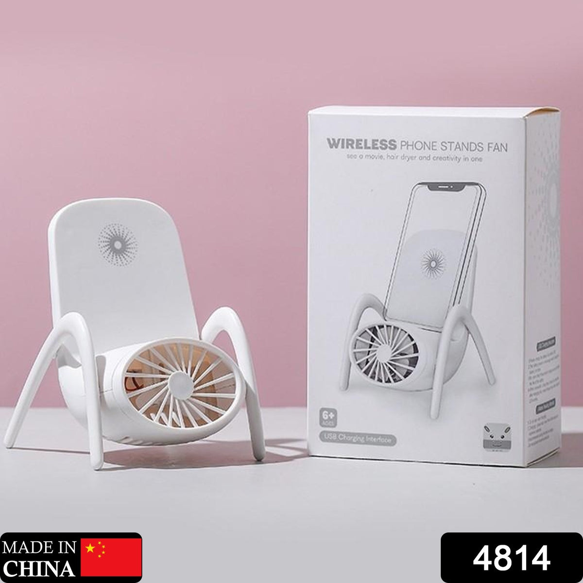4814 Portable Mobile Phone Holder Fan  Personal Fan Multi- Function Fan Handheld Charging Fan (Battery Not Include) - Shop Gharse