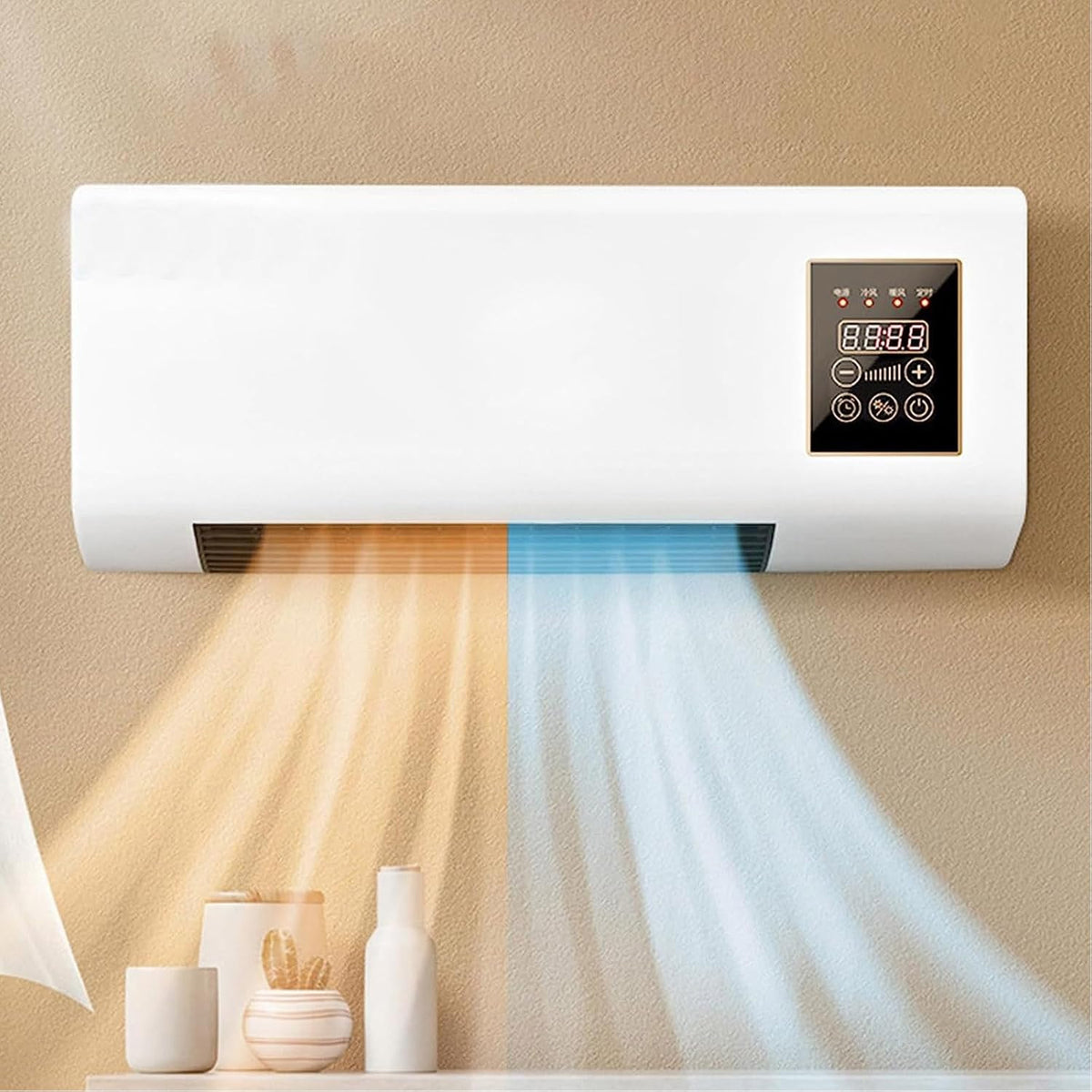 Wall Mounted Air Conditioner Fan Cooling And Heating Dual Purpose Small Air Conditioning Fan With Remote Control - Shop Gharse