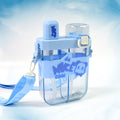 2in1 Dual Compartment Water Bottle With Straw And Adjustable Shoulder Straps (1 Pc  Multi Color) - Shop Gharse