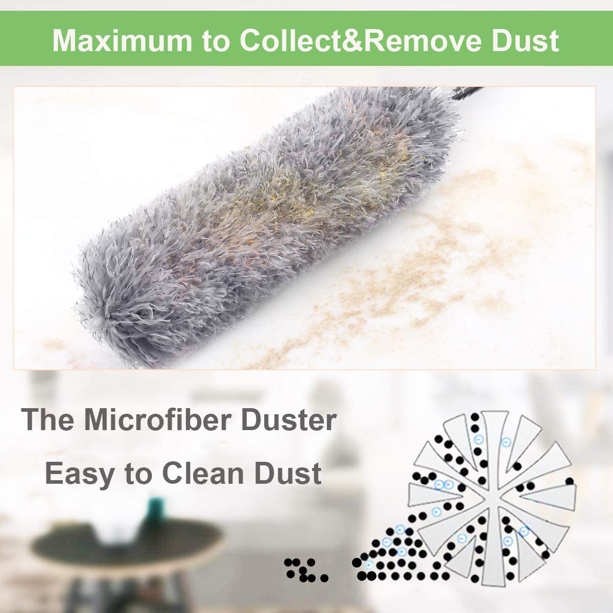 1279 Microfiber Dusters For Cleaning Telescoping Feather Duster With 100 Inches Extendable Handle Pole Dusting Cleaning Tools For Cleaning High Ceiling Ceiling Fan Blinds Cobwebs Furniture Cars - Shop Gharse