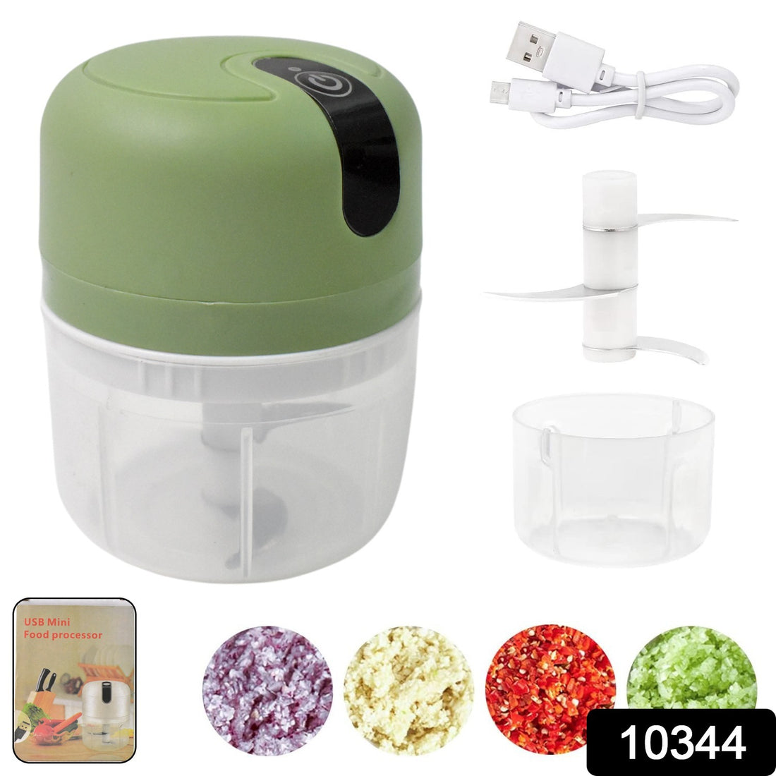 Wireless Usb Rechargeable Mini Electric Garlic Machine  Chopper 3 Blades (250ml) - Shop Gharse