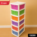 6-layer Multi-colored Plastic Storage Drawer Cabinet - Shop Gharse