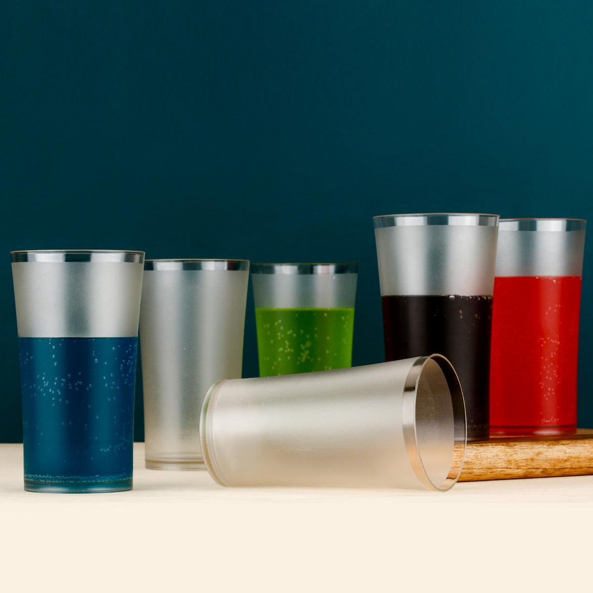 Matt Finish Glass Tumbler Set (Approx 300ml  6 Pc) - Shop Gharse