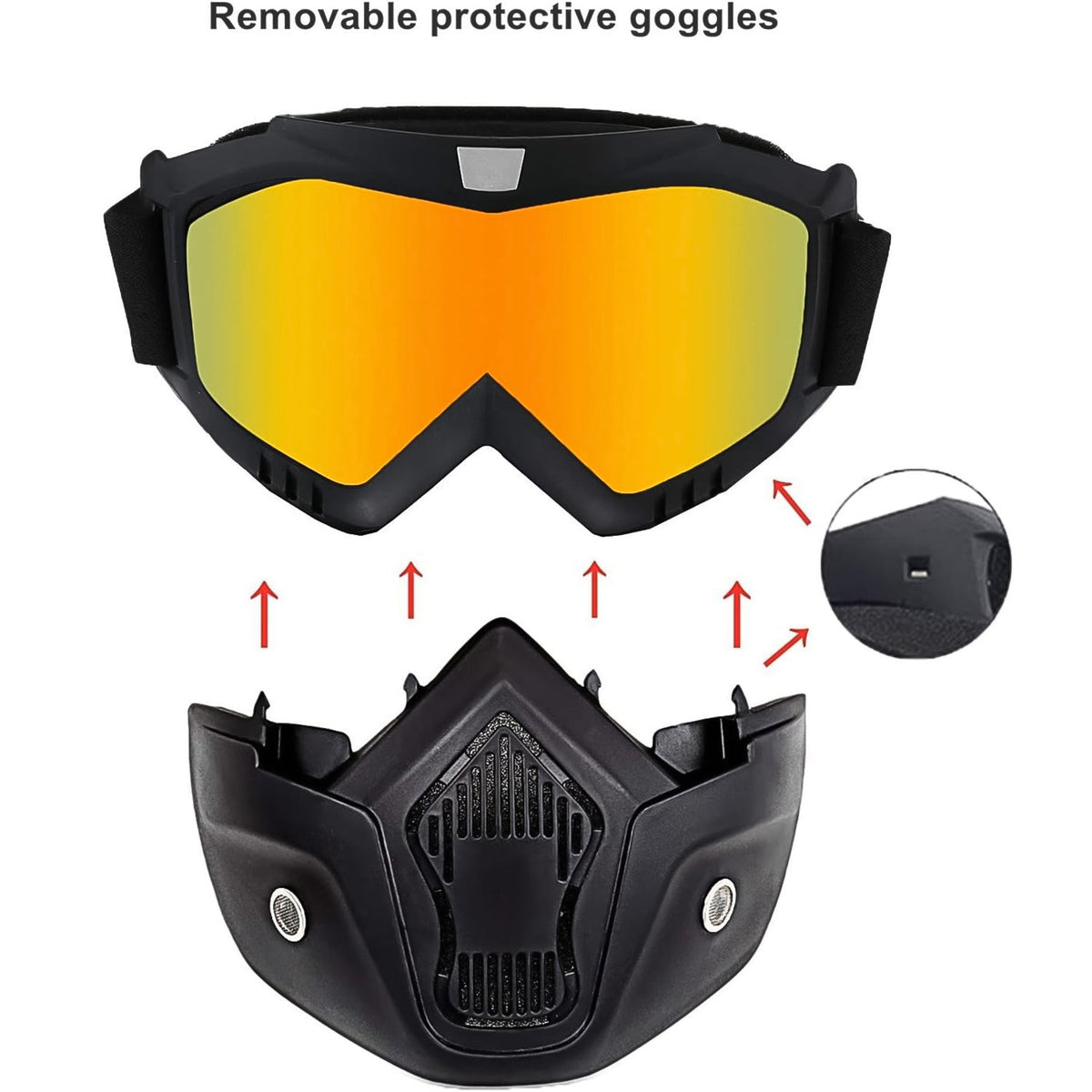 Motorcycle Goggles Off-road Helmet Goggles Windproof Glasses Goggles Mask (1 Pc) - Shop Gharse