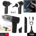 7394 3 In 1 Car Mini Vacuum Cleaner With Blower Wireless Portable Rechargeable Handheld High Power Suction Vacuum Cleaning Machine For Home Car Computer Keyboard Cordless Air Blowing Dusting - Shop Gharse
