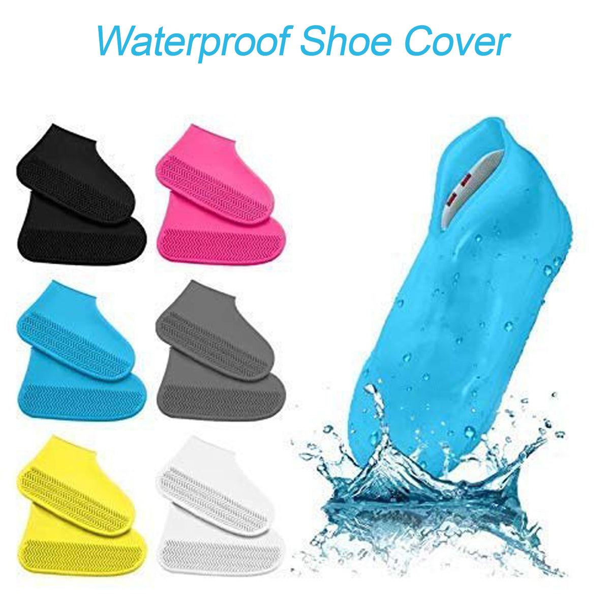 4867 Non-slip Silicone Rain Reusable Anti Skid Waterproof Fordable Boot Shoe Cover - Shop Gharse