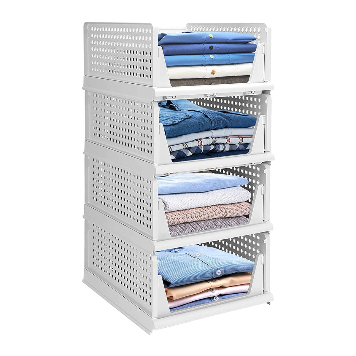 7731 Clothes Organizer 4 Layer Drawer For Wardrobe Cupboard Organizer For Clothes Foldable And Stackable Closet Organizer Drawer Organizer For Clothes Multi Purpose Plastic Drawer - Shop Gharse