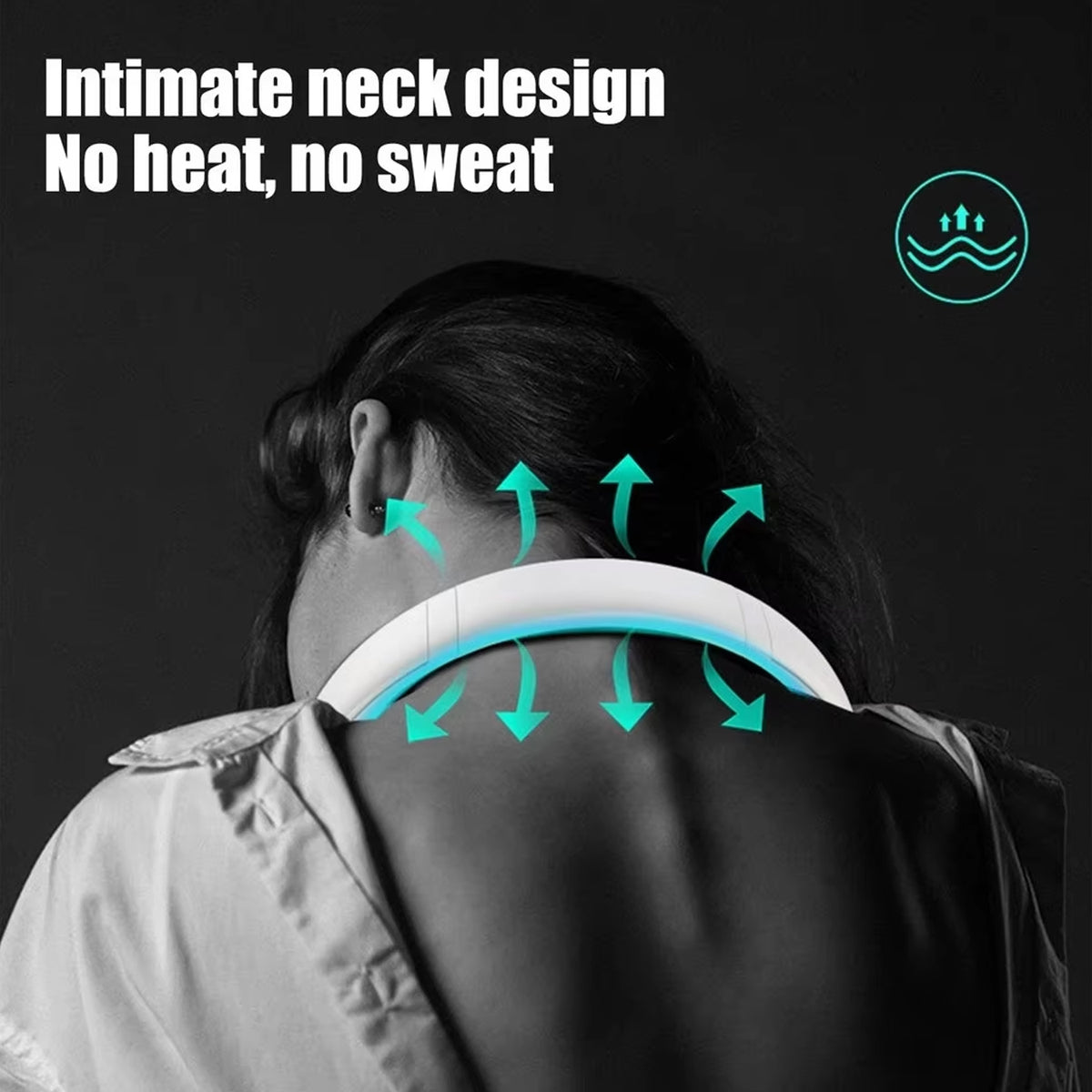 0876 Neck Fan Portable And Wearable Personal Fan Usb Rechargeable Headphone Design Neckband Fan With 3 Speeds Suitable For Outdoor Family Sports Travel - Shop Gharse