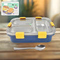 3 Compartment Transparent Stainless Steel Lunch Box For Kids - Shop Gharse