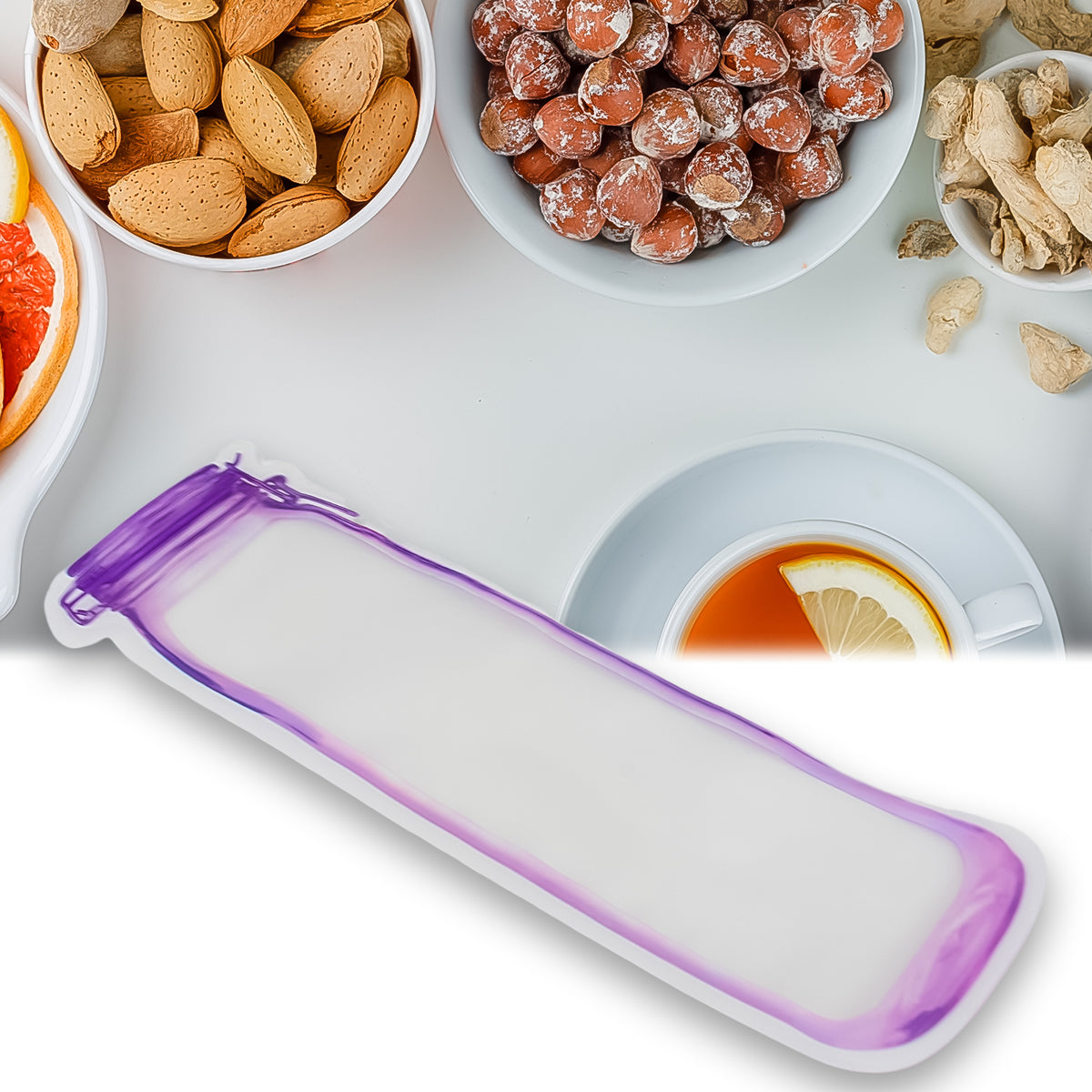 Food Storage Bag Bottles Shape Ziplock Bags Reusable (1 Pc  500 Ml) - Shop Gharse