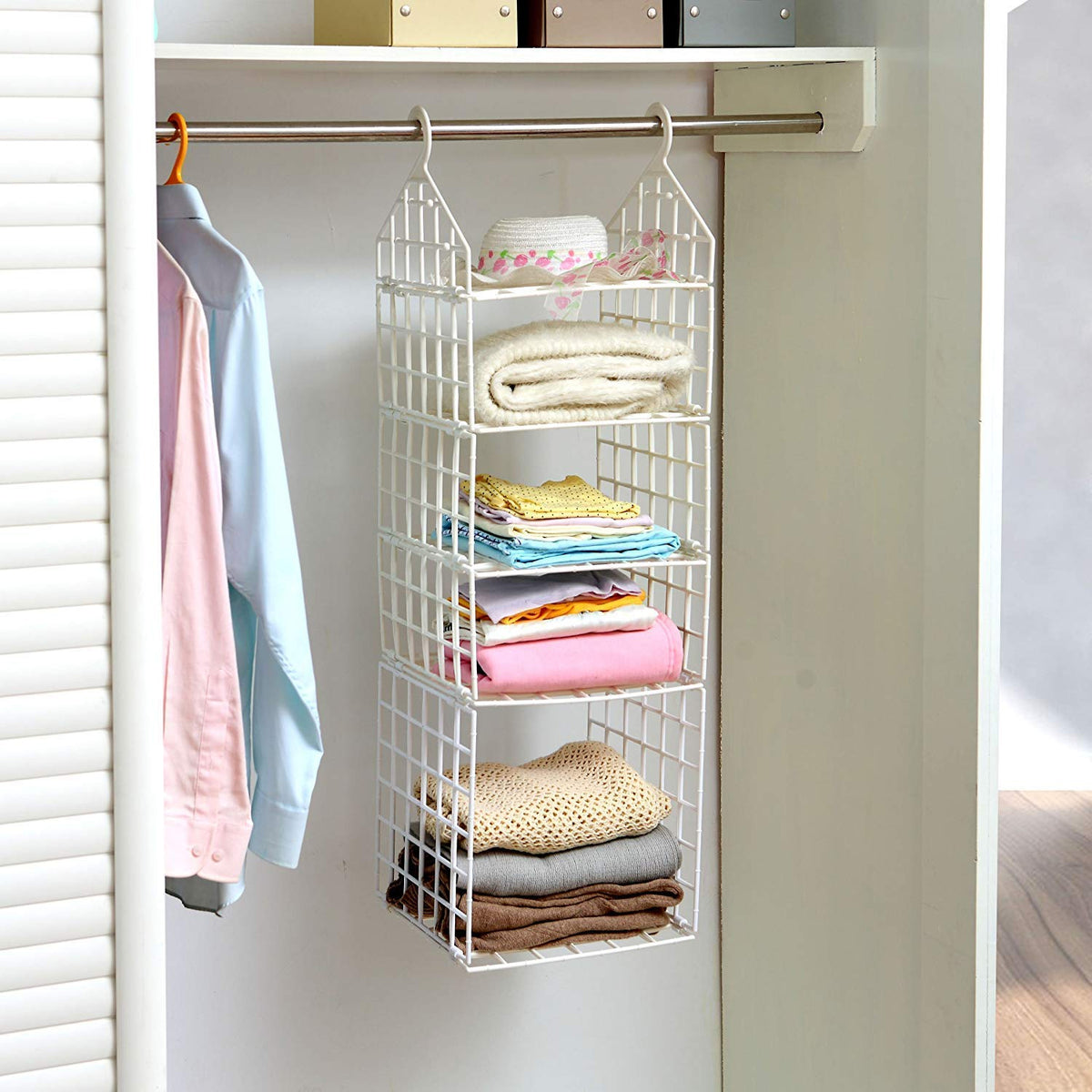 4526 Multipurpose 5 Layer Folding Clothes Storage Rackscloset For Students Wardrobe Shelves Socks Scarf T-shirt Etchanging Organizer Storage Holders  Racks - Shop Gharse