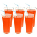 0630 Stylish Look Plastic Juicy Glass Transparent Glasses Set 300ml (6pcs) - Shop Gharse