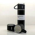 Stainless Steel Vacuum Flask Set With 3 Steel Cups Combo For Coffee Hot Drink And Cold Water Flask Ideal Gifting Travel Friendly Latest Flask Bottle. (500ml) - Shop Gharse