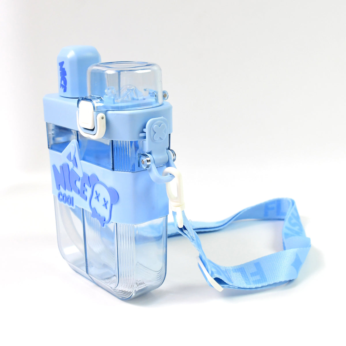 2in1 Dual Compartment Water Bottle With Straw And Adjustable Shoulder Straps (1 Pc  Multi Color) - Shop Gharse