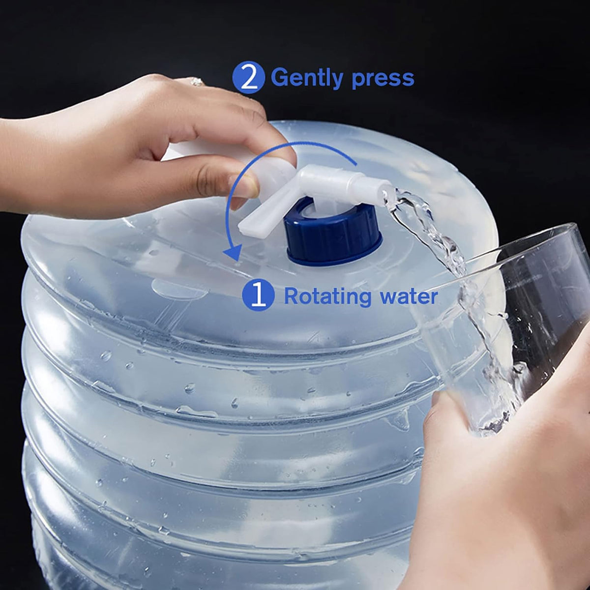 Outdoor Camping Collapsible Portable Water Container With Carry Handle Tap Valve Large Food Grade - Shop Gharse