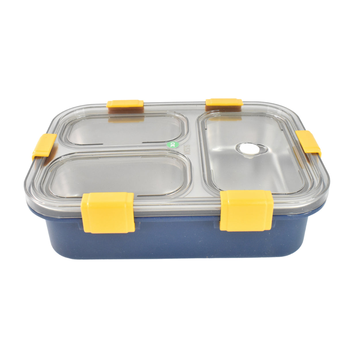 3 Compartment Transparent Stainless Steel Lunch Box For Kids - Shop Gharse