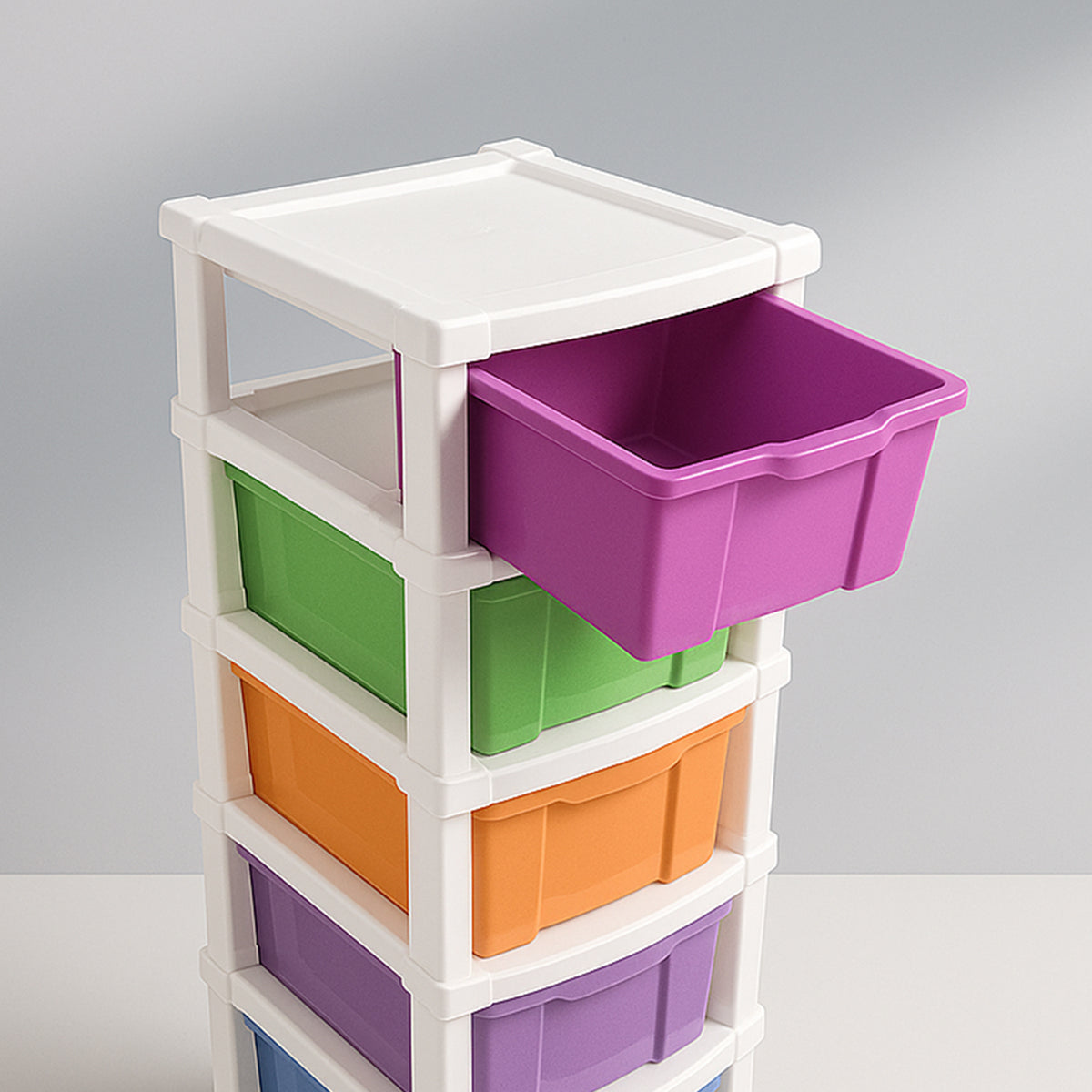 6-layer Multi-colored Plastic Storage Drawer Cabinet - Shop Gharse
