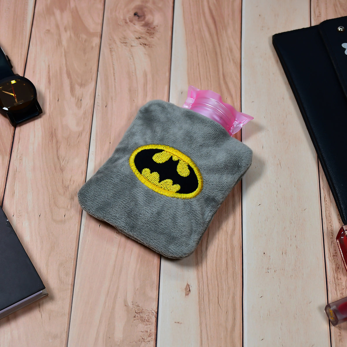 6505 Batman Small Hot Water Bag With Cover For Pain Relief Neck Shoulder Pain And Hand Feet Warmer Menstrual Cramps. - Shop Gharse