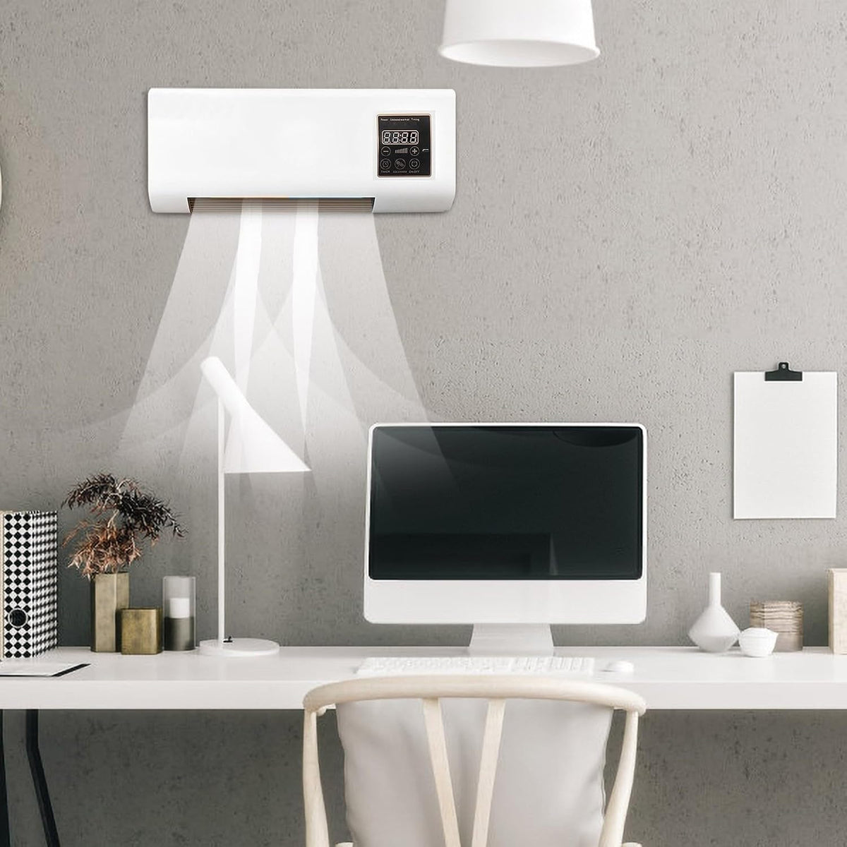 Wall Mounted Air Conditioner Fan Cooling And Heating Dual Purpose Small Air Conditioning Fan With Remote Control - Shop Gharse