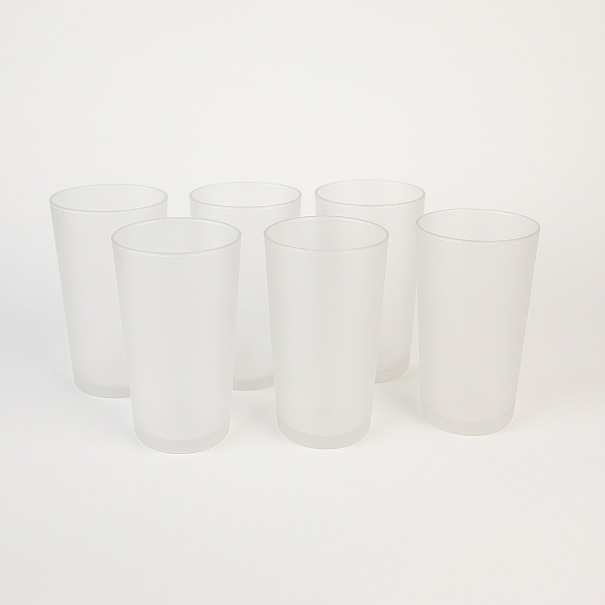 Matt Finish Glass Tumbler Set (Approx 300ml  6 Pc) - Shop Gharse