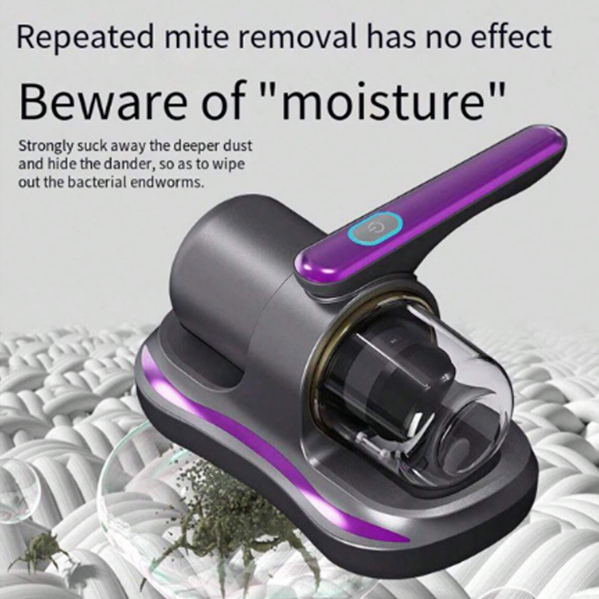 0227 Powerful Suction Portable Handheld Vacuum Cleaner - Low Noise Vacuum Cleaner For Bed - Cordless Vacuum Cleaner For Car Seat Crevices Pillows Mattresses Sofas Wireless Anti Dust And Mite Cleaner - Shop Gharse