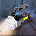 Portable Flashlight  Torch  Cob 7led Hand Light Usb Rechargeable Light With Side Light (1 Pc) - Shop Gharse
