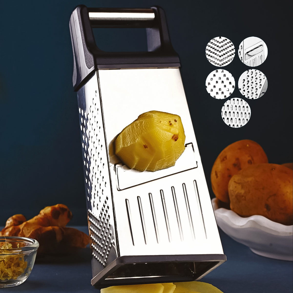 Apex 5-in-1 Master Stainless Steel Multipurpose Slicer And Grater - Shop Gharse