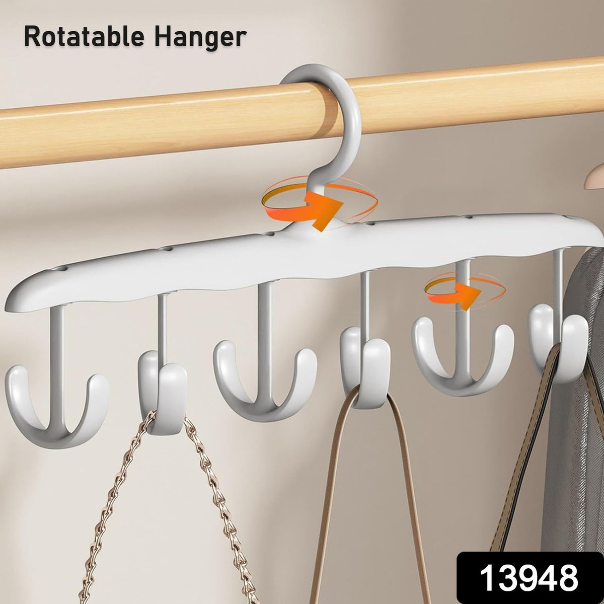 13948 Tank Top Hanger 12-hook Space Saving Hanger Capacity Rotatable Wood Space Saving Hanger Closet Organizers And Storage For Dorm  Apartment For Tank Top - Shop Gharse
