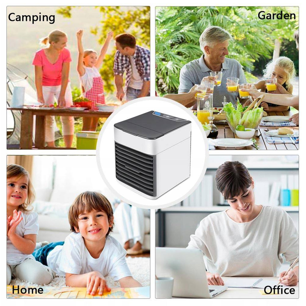 1464 Mini Portable Air Cooler Personal Space Cooler Easy To Fill Water And Mood Led Light And Portable Air Conditioner Device Cool Any Space Like Home Office - Shop Gharse